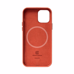 Crong Essential Cover Magnetic dirbtinės odos dėklas, skirtas iPhone 12 / iPhone 12 Pro, su MagSafe, raudonas
