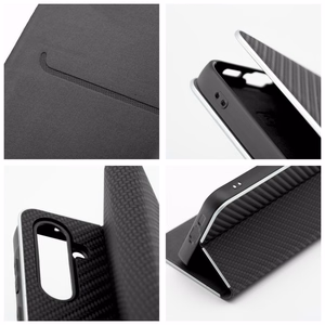 Atverčiamas dėklas skirtas Samsung A27 Luna Book Carbon juodas