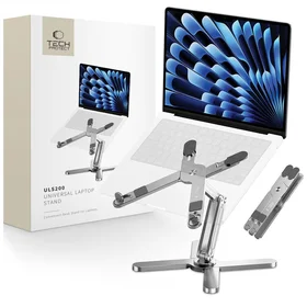 Tech-Protect ULS200 universalus stovas nešiojamiesiems kompiuteriams iki 16" - sidabrinis
