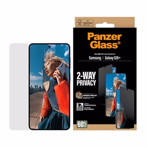 PanzerGlass 2-Way Privacy apsauginis stikliukas Samsung Galaxy S26 Plus UWF su EasyAligner