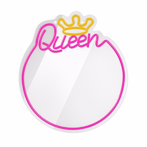 Neon MIRROR LED QUEEN warm baltas rožinis FMNE04 Forever Light