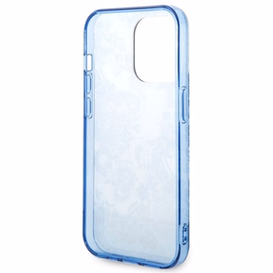 Guess GUHCP14LHGPLHB iPhone 14 Pro 6.1 mėlynas / mėlynas kietasis dėklas Porcelain Collection