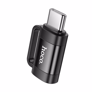 Adapteris Hoco (UA31E) iš USB-C į Lightning (OTG) juodas