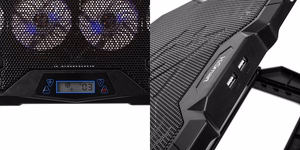 Nešiojamojo kompiuterio aušinimo stovas HISMART, su 6 RGB ventiliatoriais, 5 padėčių