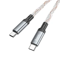 Kabelis USB C į USB C Hoco 3A 60W LED 1 m X112 pilkas