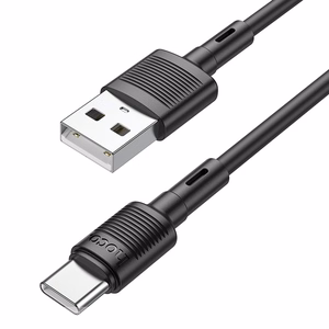 Hoco X83 USB-A – USB-C kabelis Cable USB A to USB C Hoco 3A 1 m X83, juodas, 1 m, 3A