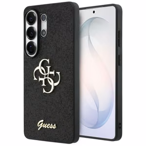 Guess Fixed Glitter 4G Big Metal Logo Case for Samsung Galaxy S26 Ultra - Black