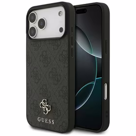 Guess 4G Small Classic Logo MagSafe dėklas iPhone 17 Pro Max - juodas