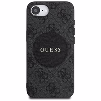 Guess 4G Circle Classic Logo Magnetinis dėklas telefonui iPhone 16e - juoda