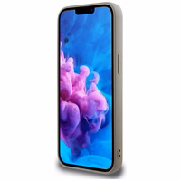 DKNY kartojamo tekstūros rašto su toninėmis juostelėmis iPhone 16e dėklas - smėlio spalvos