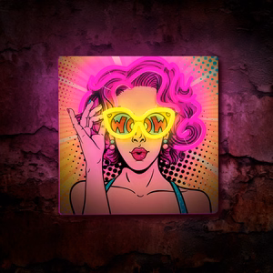 Neon ART LED POWER WOMAN geltonas-violetinis FLA02 Forever Light