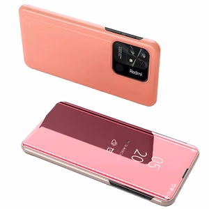 Clear View Case cover for Xiaomi Redmi 10C cover with a flap pink