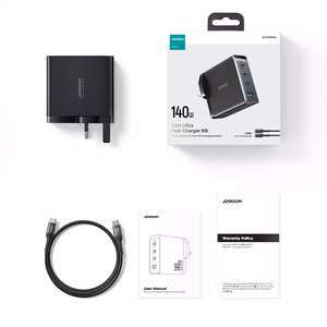 GaN įkroviklis JK Joyroom JR-TCG05UK 140W 3x USB-C USB-A + USB-C / USB-C kabelis 240W 1,2 m