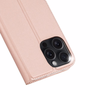 Dux Ducis Skin Pro dėklas telefonui iPhone 16 Pro Max su atverčiamu dangteliu ir kortelių skyriumi - rožinis