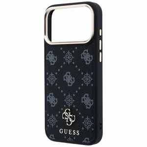 Guess Peony 4G Small Logo MagSafe dėklas, skirtas iPhone 17 Pro / 18 Pro, juodas