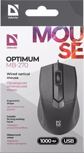 Defender Optimum MB-270 mouse Office Right-hand USB Type-A Optical 1000 DPI