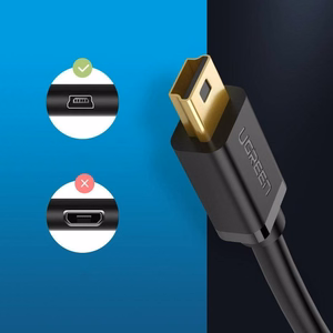 Ugreen USB kabelis – mini USB 480 Mbps 3 m US132 (juodas)