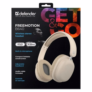 Ausinės DEFENDER BLUETOOTH FREEMOTION B640 smėlinės