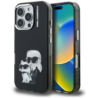 Karl Lagerfeld IML Aquarelle Karl & Choupette & Logo deklas iPhone 16 Pro Max - juodas