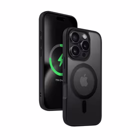 Crong Hybrid Frost MAG Cover - dėklas with MagSafe iPhone 16 Pro (juodas)