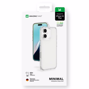 AmazingThing Minimal dėklas iPhone 16 Plus silikoninis dėklas - skaidrus