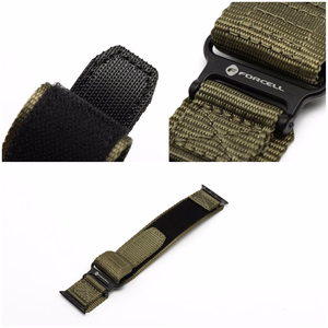 FORCELL F-DESIGN FA05 nailoninis dirželis APPLE laikrodžiui 38 / 40 / 41 mm žalias