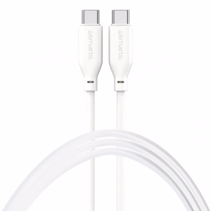 USB-C/USB-C silikoninis laidas High Flex 60W 1,5 m, baltas