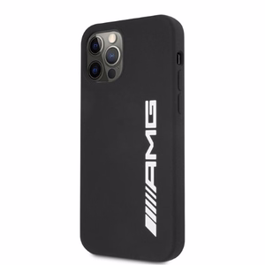 AMG silikoninis didelis logotipas dėklas iPhone 12 Pro Max - juodas