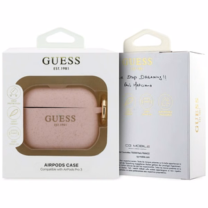 Guess Silikoninis Glitter Ring Dėklas for AirPods Pro 3 - rožinis