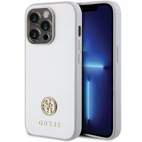 Guess Strass Metal Logo dėklas telefonui iPhone 15 Pro - sidabrinis