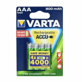 VARTA HR03 AAA Recharge Accu Power 800 mAh 56703 Įkrovimo tikslumas 4 vnt Žalia