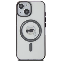 Karl Lagerfeld KLHMP15SHKHNOTK iPhone 15 6.1" skaidrus kietas dėklas IML Karl's Head MagSafe