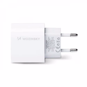 Įkroviklis Wozinsky Quick Charge, baltas PD 20W + Type-C / Lightning baltas laidas 100cm