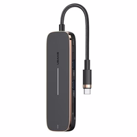 USAMS Adapter HUB 2xUSB + USB-C + HDMI + Micro SD+SD juodas SJ575HUB01 (US-SJ575)