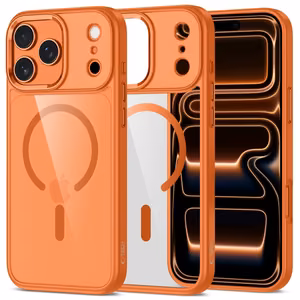 Tech-Protect MagMat MagSafe dėklas iPhone 17 Pro skaidrus oranžinis