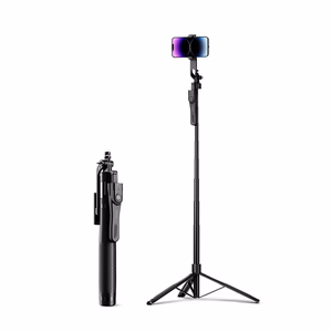 Asmenukių lazda Orico SPM215 trikojis 1/4 colio telefono kamerai su 360 laipsnių pasukimu Bluetooth 5.2 - juoda