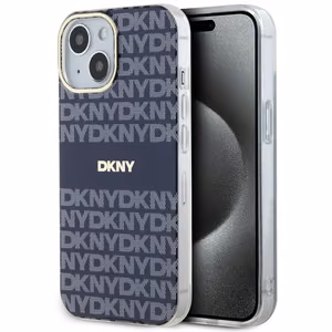 DKNY IML Mono ir juostelės Magnetinis dėklas iPhone 15 / 14 / 13 - mėlyna