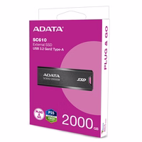 ADATA SC610 USB atmintukas 2 TB USB A tipo 3.2 Gen 2 (3.1 Gen 2) Juoda