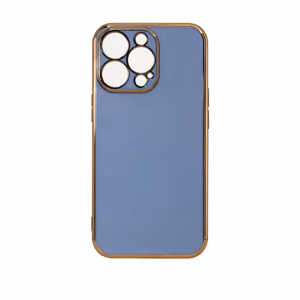 Lighting Color Case для iPhone 12 Pro Max синяя гелевая крышка с золотой рамкой