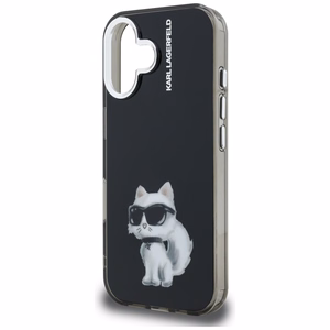 Karl Lagerfeld IML Aquarelle Choupette & Logo iPhone 16 deklas - juodas