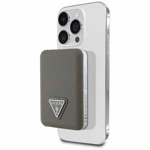 Guess Grained Triangle isorine baterija su MagSafe 5000mAh 15W USB-C - ruda