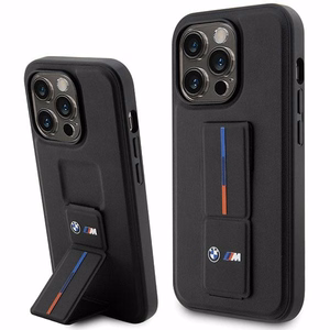 BMW Grip Stand Hot Stamp iPhone 14 Pro deklas - Juodas