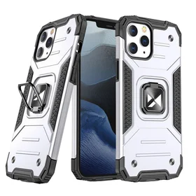 Wozinsky Ring Armor Case stovas tvirtas atsparus dėklas iPhone 13 mini sidabrinis