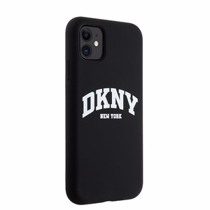 DKNY Liquid Silicone White Printed Logo MagSafe Чехол для iPhone 11/Xr - чёрный