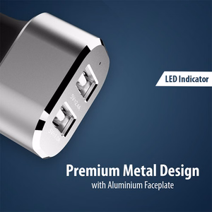 Crong Power 24 W automobilinis įkroviklis su 2 USB-A jungtimis, 2.4 A, aliumininis
