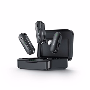 YESIDO KR16 MICROPHONE MEMS 2PCS LIGHTNING, BELAIDIS 2.4GHZ juodas
