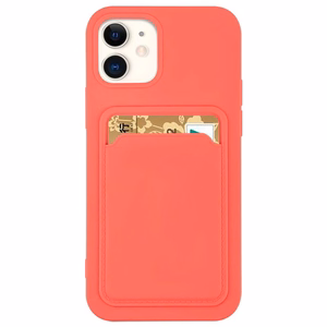 Kortelių dėklas silikoninė piniginė su kortelių skyriumi dokumentams iPhone 12 Pro Max, oranžinis