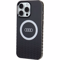 Audi IML Magnetinis dėklas su dideliu logotipu telefonui iPhone 15 Pro Max - juodas