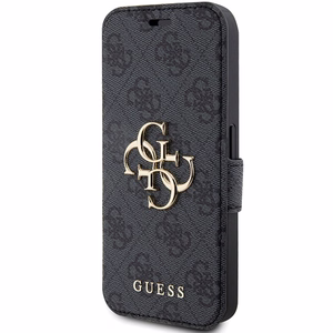 Guess 4G Metal Logo dėklas iPhone 15 Pro - pilkas