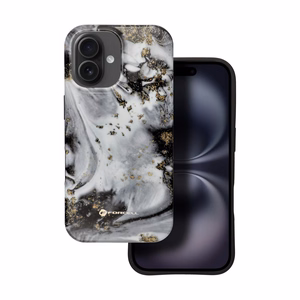 FORCELL F-PROTECT Mirage, karinio standarto išbandytas magnetinis dėklas telefonui IPHONE 16 PLUS, sidabrinis rūkas